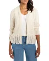 Nic + Zoe Tape Fringe Cardigan In Canvas