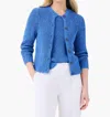 Nic + Zoe Openwork Knit Cardigan In Blue