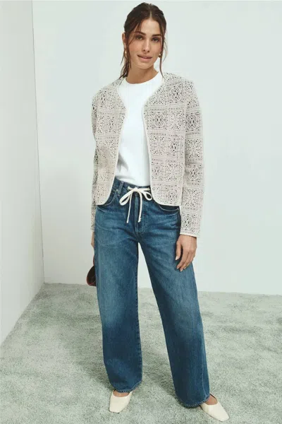 Nic + Zoe Tapestry Knit Jacket In Beige In Multi