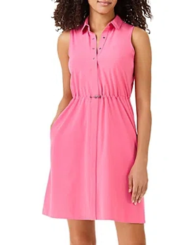 Nic + Zoe Nic+zoe Tech Stretch Collared Mini Dress In Pure Pink