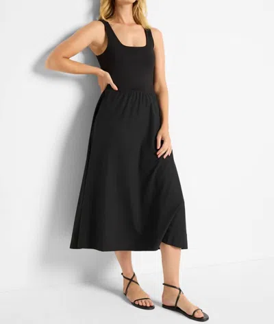 Nic + Zoe Tech Stretch Mixed Media Dress In Black Onyx