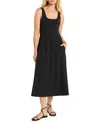 Nic + Zoe Nic+zoe Tech Stretch Mixed Media Midi Dress In Black Onyx