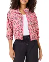 Nic + Zoe Active Tech Stretch Shadow Floral Jacket In Pink Multi