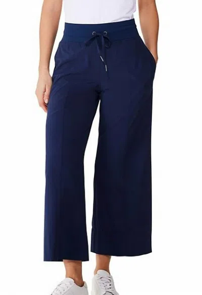 Nic + Zoe Tech Stretch Wide Leg Crop Pant In Ink In Blue