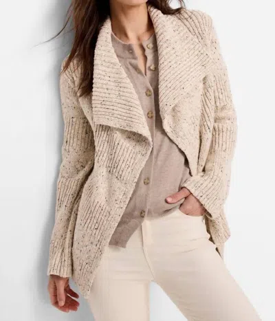 NIC + ZOE TEXTURE TWEED CARDIGAN IN NEUTRAL MIX