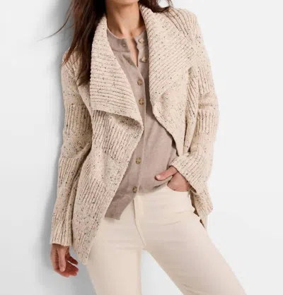 Nic + Zoe Texture Tweed Cardigan In Taupe In Gray