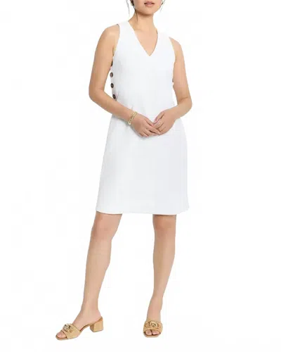 Nic + Zoe Textured Button Dress In Paper White