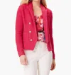 Nic + Zoe Textured Femme Knit Jacket In Bright Rose In Pink