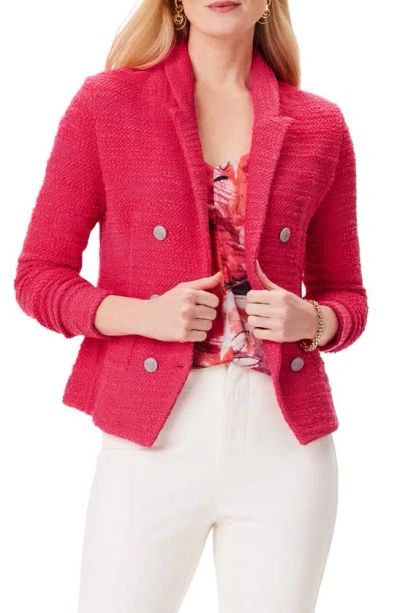 Nic + Zoe Textured Knit Blazer In Bright Rose