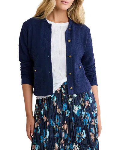 Nic + Zoe Nic+zoe Textured Knit Bomber Jacket In Black