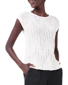 Nic + Zoe Openwork Sweater Top In Calssic Cream