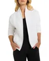 Nic + Zoe Textured Stripe Zip Front Jacket In Paper White