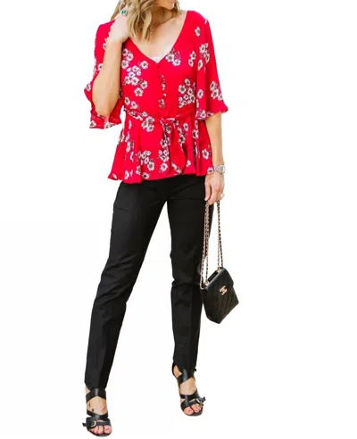 Nic + Zoe The Perfect Pant Trouser In Onyx Black In Pink