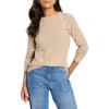Nic + Zoe Nic+zoe Thermal Knit Button Top In Neutral