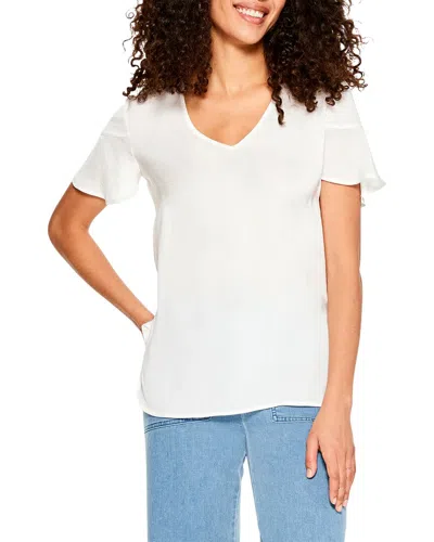 Nic + Zoe Nic+zoe This And That Linen-blend T-shirt In White