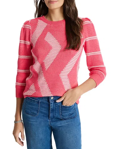 Nic + Zoe Nic+zoe This And That Sweater In Pink Multi