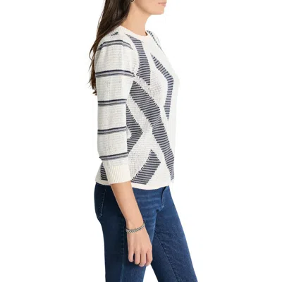 Nic + Zoe Nic+zoe This & That Sweater In White Multi