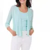Nic + Zoe Three Way Cardy In Seafoam In Blue