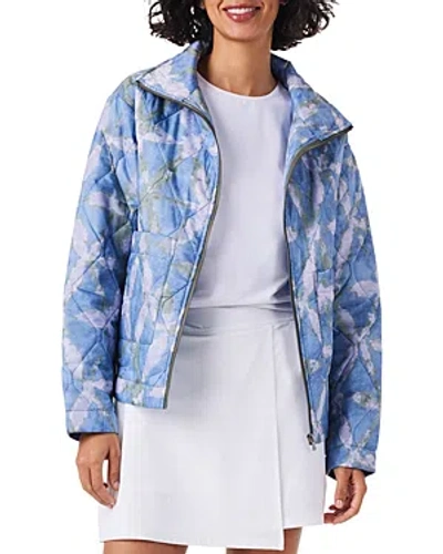 Nic + Zoe Women's Quilted Drawcord Puffer Jacket In Blue Multi