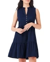 Nic + Zoe Nic+zoe Tia Tiered Sleeveless Stretch Cotton Dress In Dark Indigo