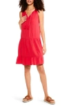 Nic + Zoe Nic+zoe Petite Double Gauze Tiered Dress In Red