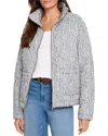 Nic + Zoe Nic+zoe Throw On Quilted Puffer Jacket In Grey Multi