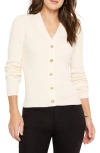 Nic + Zoe Nic+zoe Toggle Accent Rib Cardigan In Classic Cream