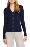 Nic + Zoe Nic+zoe Toggle Accent Rib Cardigan In Dark Indigo