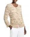 Nic + Zoe Nic+zoe Tonal Mix Open Stitch Cotton Blend Knit Jacket