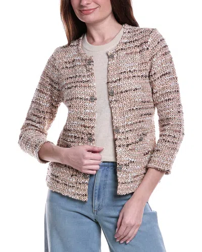 Nic + Zoe Nic+zoe Tonal Mix Knit Jacket In Multi