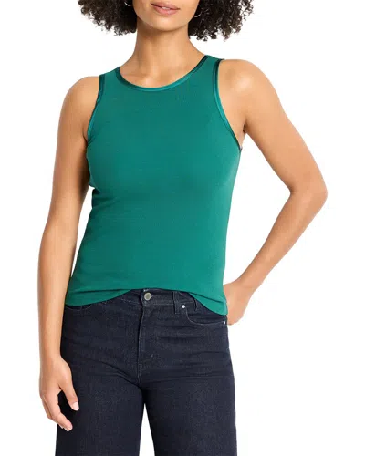 Nic + Zoe Nic+zoe Trimmed Perfect Knit Ribbed Tank In Green