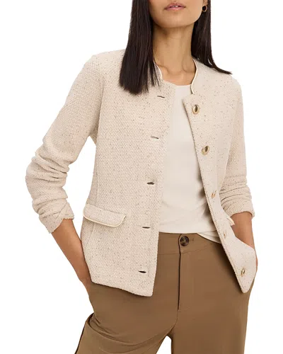 Nic + Zoe Nic+zoe Cotton Blend Tweed Knit Jacket In Neutral