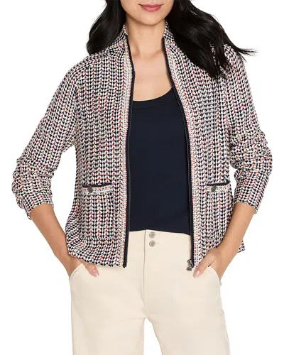 Nic + Zoe Nic+zoe Tuck Stitch Color Wheel Jacket In Multi