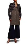 Nic + Zoe Nic+zoe Tufted Detail Double Knit Coat In Black