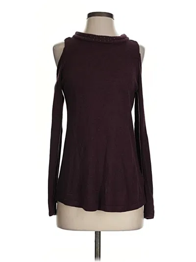 Pre-owned Nic + Zoe Turtleneck Sweater In Burgundy