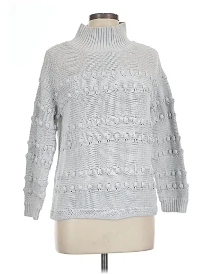 Pre-owned Nic + Zoe Turtleneck Sweater In Silver
