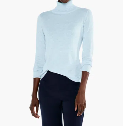 Nic + Zoe Turtleneck Sweater Tee In Blue