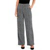 Nic + Zoe Etched Tweed Wide Leg Ankle Pant In Black Multi
