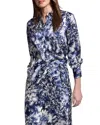 Nic + Zoe Nic+zoe Twilight Blooms Button-up Shirt In Blue