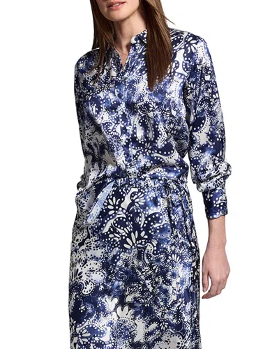 NIC + ZOE NIC+ZOE TWILIGHT BLOOMS STRETCH SILK-BLEND SHIRT