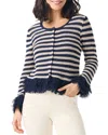 Nic + Zoe Nic+zoe Twilight Fringe Striped Knit Cardigan
