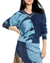 Nic + Zoe Nic+zoe Twilight Front Easy Sweater In Blue