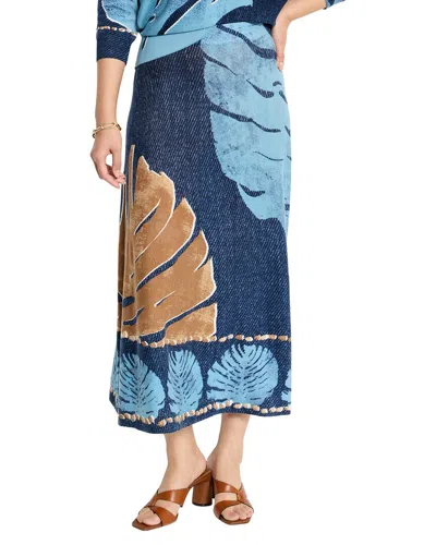 Nic + Zoe Nic+zoe Twilight Front Knit Skirt In Blue