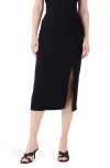Nic + Zoe Nic+zoe Twist Waist Jersey Midi Skirt In Black Onyx