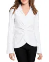 Nic + Zoe Nic+zoe Wonderstretch Twist Front Top In Paper White