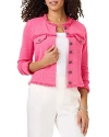 Nic + Zoe Utility Fringe Mix Knit Jacket In Wild Pink In Wild Pink