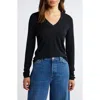 Nic + Zoe Sweet Dreams Long Sleeve Top In Black Onyx