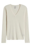Nic + Zoe Nic+zoe V-neck Sweater Tee In Classic Cream