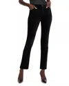 Nic + Zoe Nic+zoe High Waist Stretch Velveteen Straight Leg Ankle Pants In Black