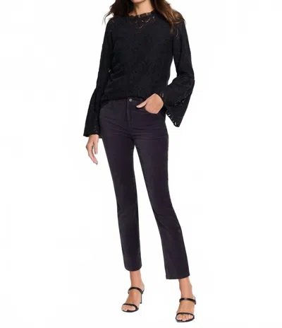 Nic + Zoe Velvet Straight Ankle Pant In Charcoal In Black